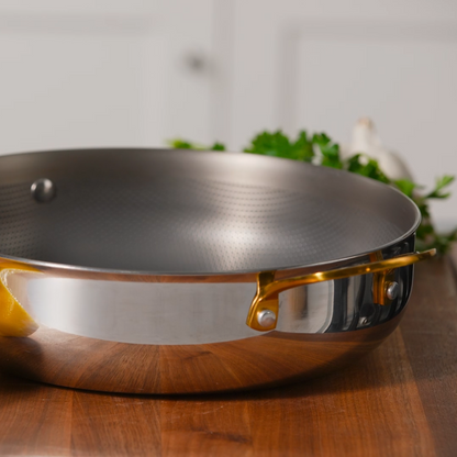 11.25" Titanium Sauté Pan with GeoGlide™ Surface & Glass Lid, Gold