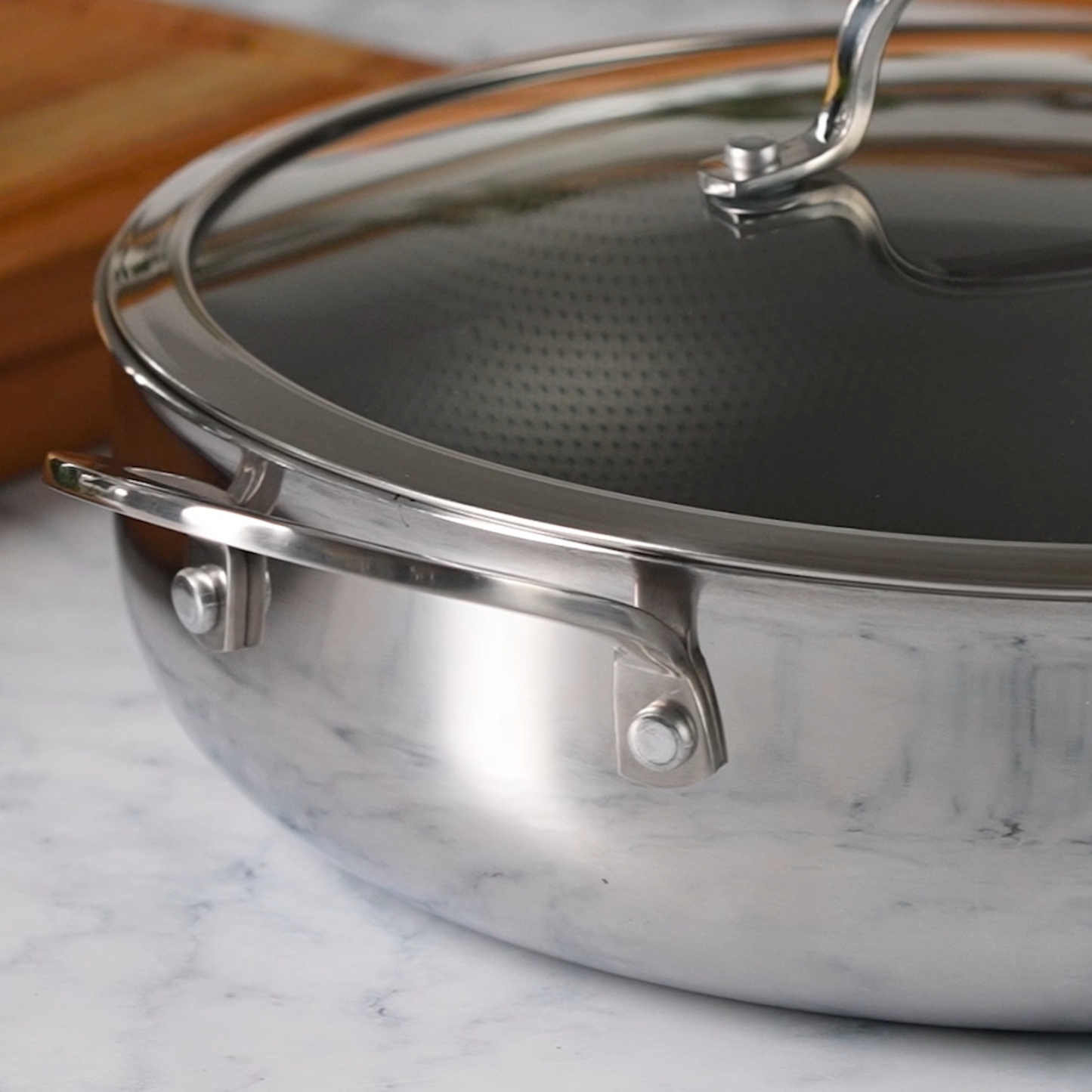 11.25" Titanium Sauté Pan with GeoGlide™ Surface & Glass Lid, Silver