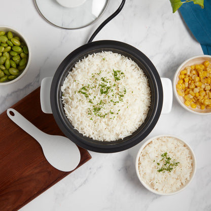 4-Cup Electric Rice Cooker with Non-Stick Removable Pot, White
