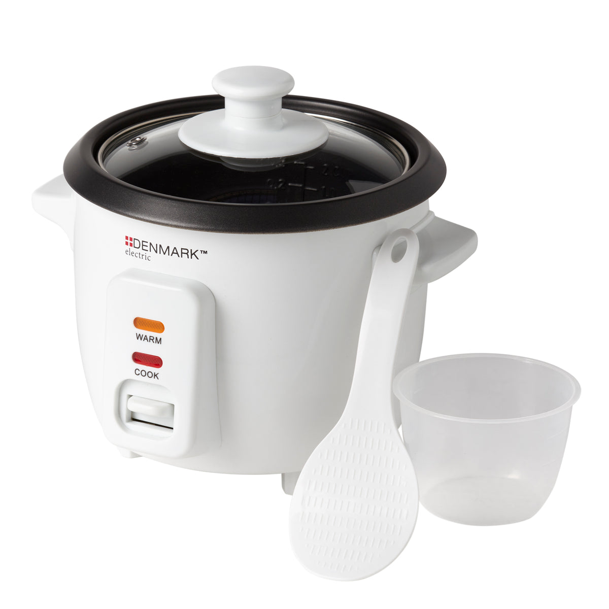 4-Cup Electric Rice Cooker with Non-Stick Removable Pot, White