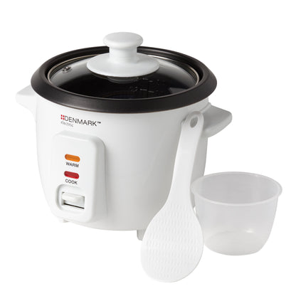 4-Cup Electric Rice Cooker with Non-Stick Removable Pot, White