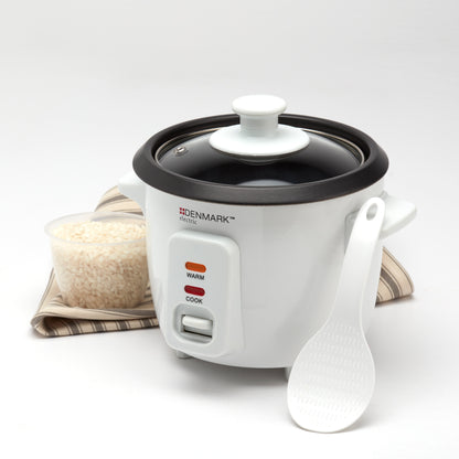4-Cup Electric Rice Cooker with Non-Stick Removable Pot, White