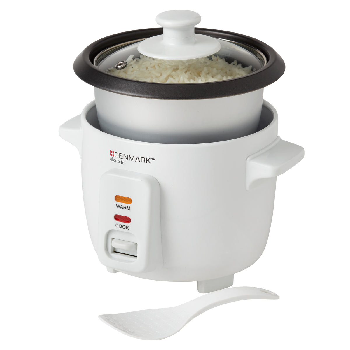 4-Cup Electric Rice Cooker with Non-Stick Removable Pot, White
