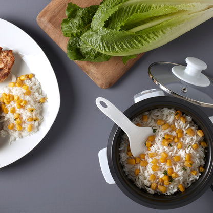 4-Cup Electric Rice Cooker with Non-Stick Removable Pot, White