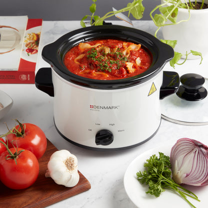 1.5-Quart Electric Slow Cooker with Non-Stick Removable Pot, White