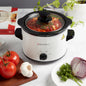 1.5-Quart Electric Slow Cooker with Non-Stick Removable Pot, White