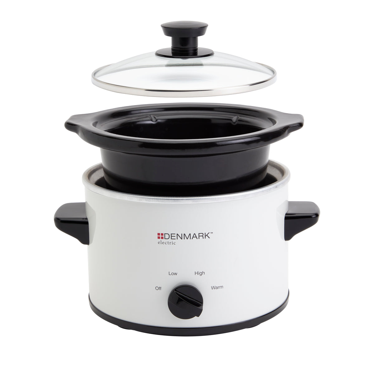 1.5-Quart Electric Slow Cooker with Non-Stick Removable Pot, White
