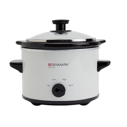 1.5-Quart Electric Slow Cooker with Non-Stick Removable Pot, White