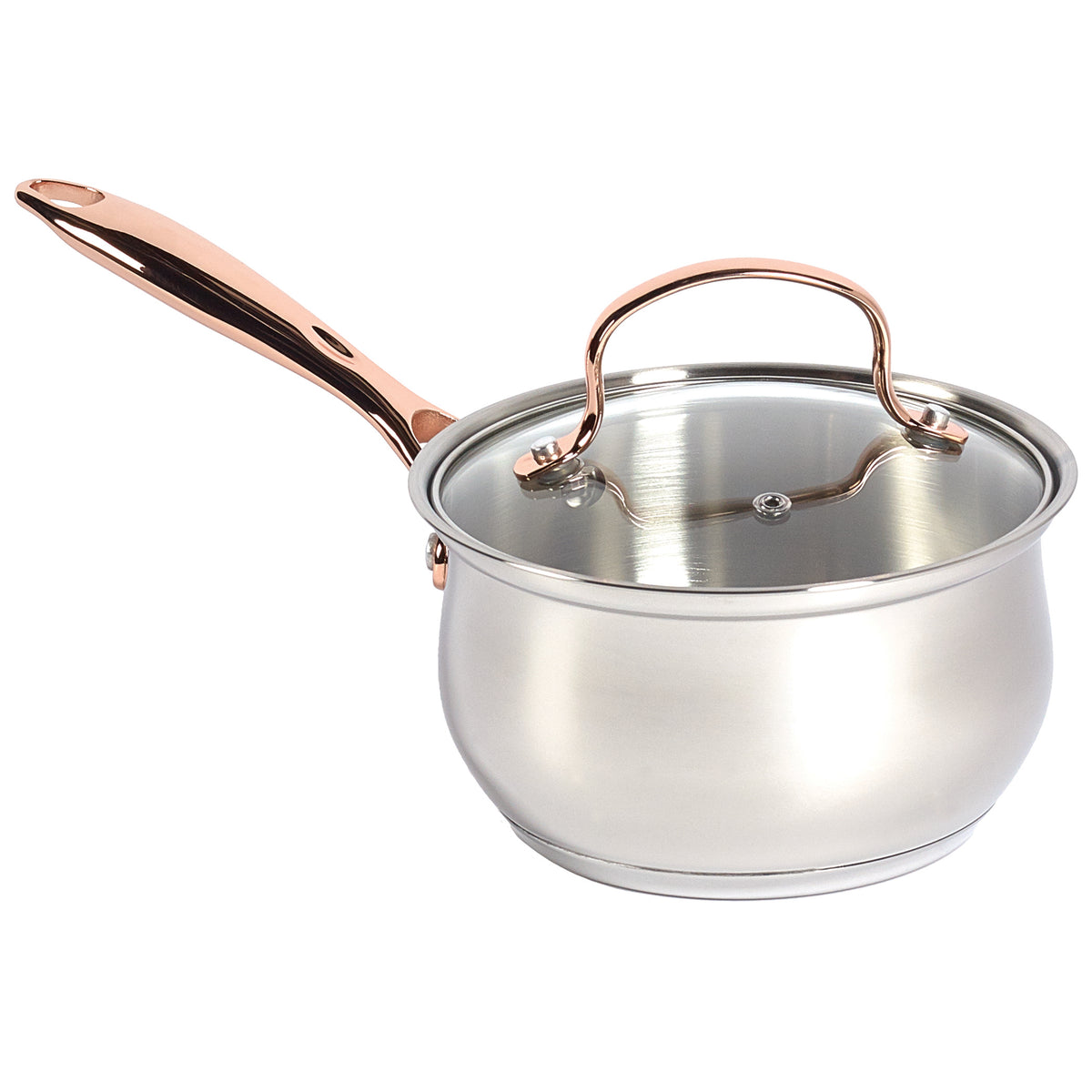 10-Piece Stainless Steel Cookware Set with Rose Gold