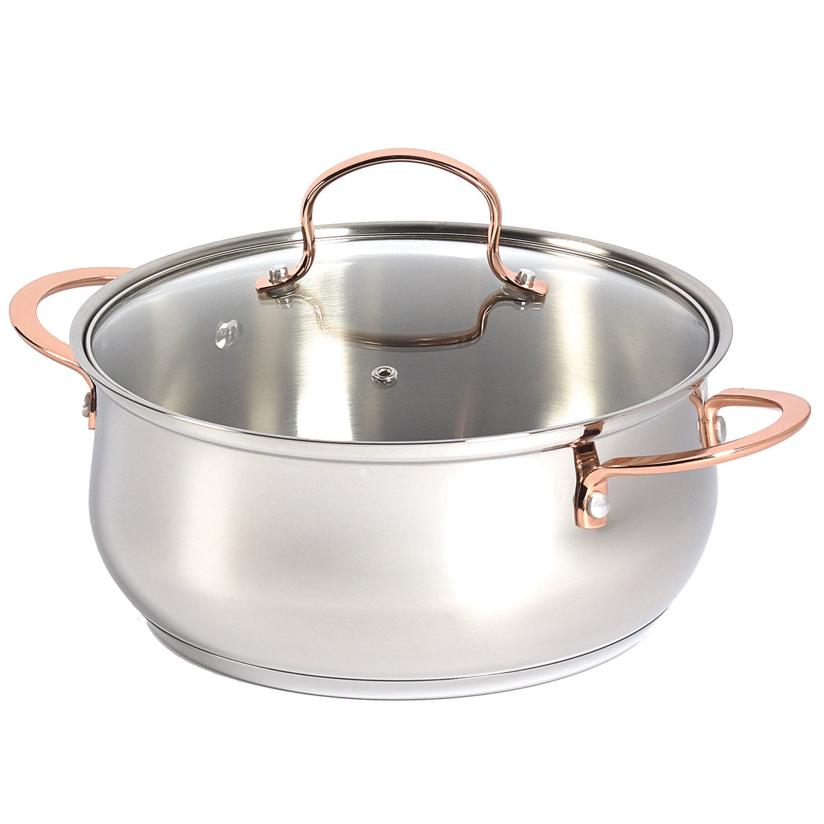 10-Piece Stainless Steel Cookware Set with Rose Gold