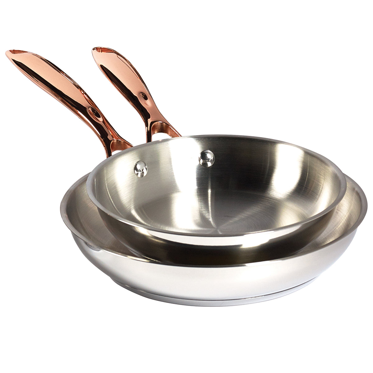 10-Piece Stainless Steel Cookware Set with Rose Gold