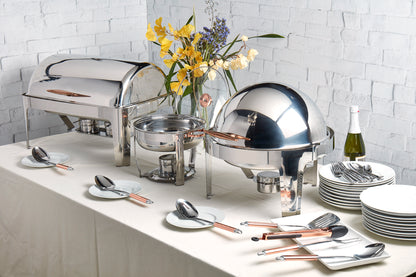 4-Quart Stainless-Steel Chafing Dish with Rose Gold, 8-Piece Set
