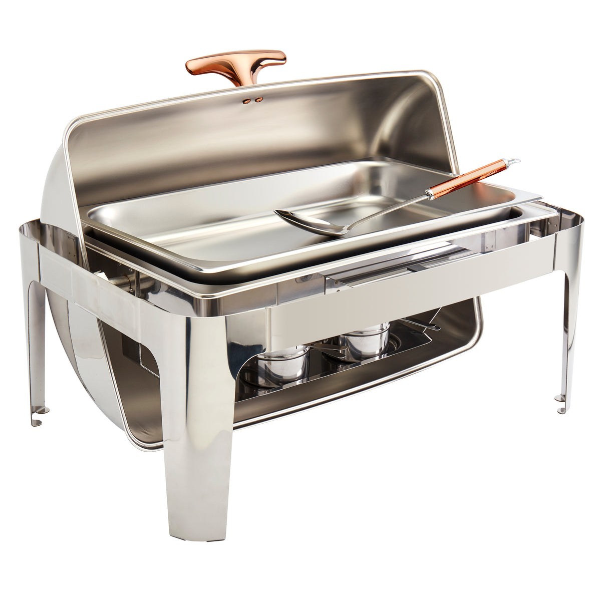 9.5-Quart Stainless-Steel Chafing Dish with Rose Gold, 6-Piece Set