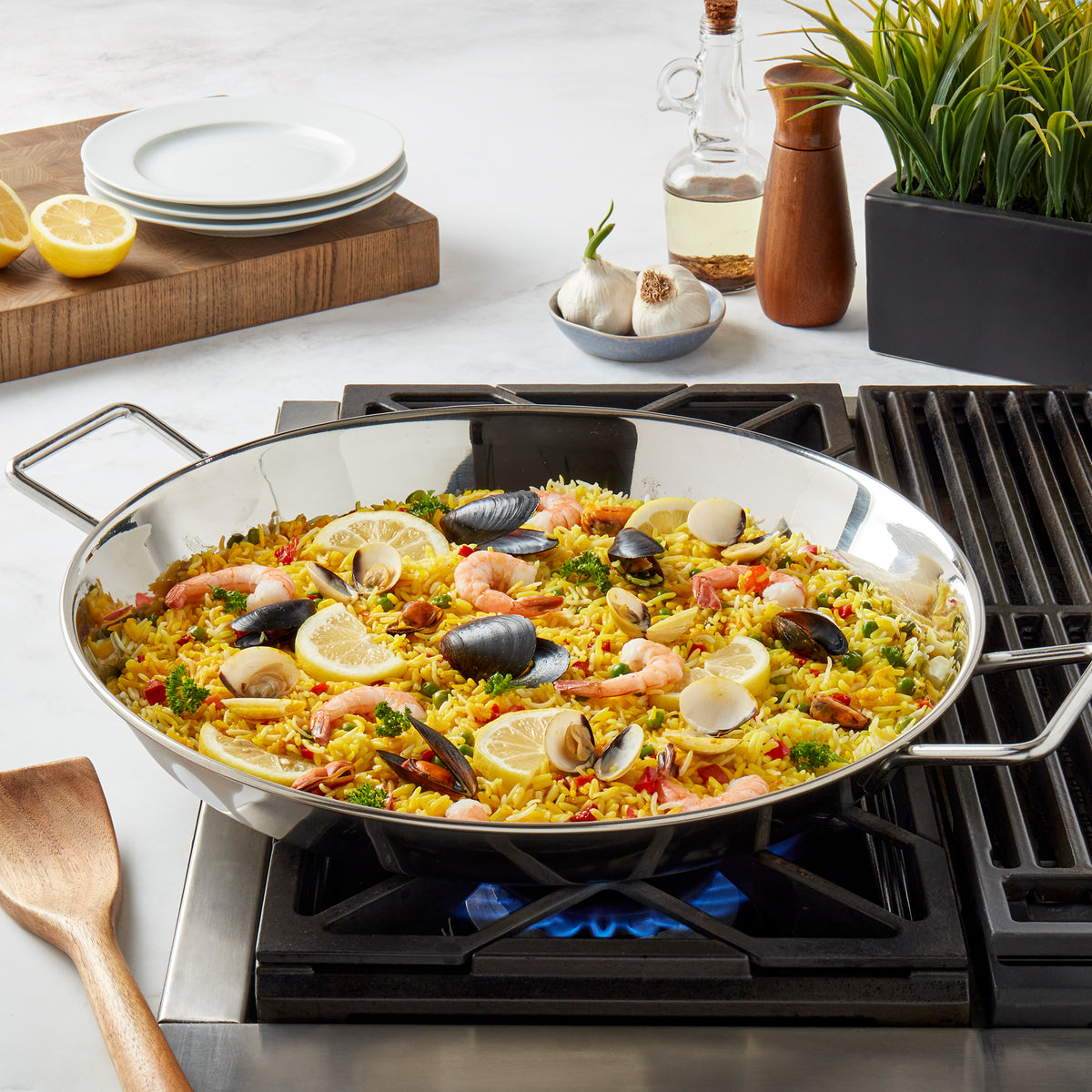 16" Stainless Steel Paella Pan