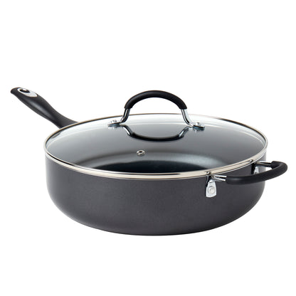 6-Quart Non-Stick Aluminum Jumbo Cooker Sauté Pan with Glass Lid