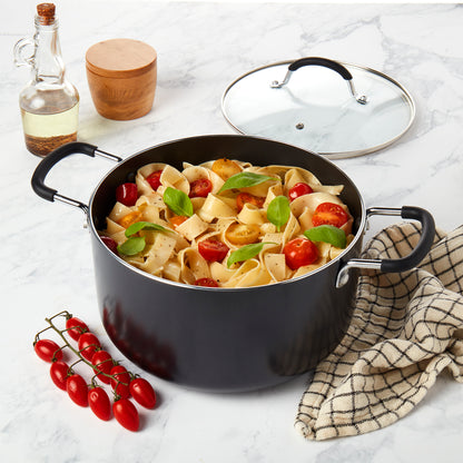 6-Quart Non-Stick Aluminum Dutch Oven Stock Pot with Glass Lid