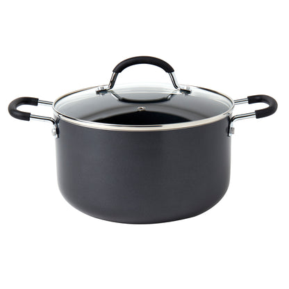 6-Quart Non-Stick Aluminum Dutch Oven Stock Pot with Glass Lid
