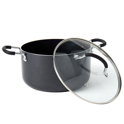 6-Quart Non-Stick Aluminum Dutch Oven Stock Pot with Glass Lid