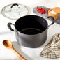 6-Quart Hard Anodized Aluminum Non-Stick Dutch Oven Stock Pot with Glass Lid