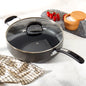 6-Quart Hard Anodized Aluminum Non-Stick Jumbo Cooker Sauté Pan with Glass Lid