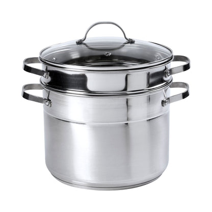 8-Quart Stainless Steel Multi Cooker Stock Pot with Steamer Insert