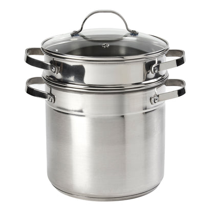 6-Quart Stainless Steel Multi Cooker Stock Pot with Steamer Insert