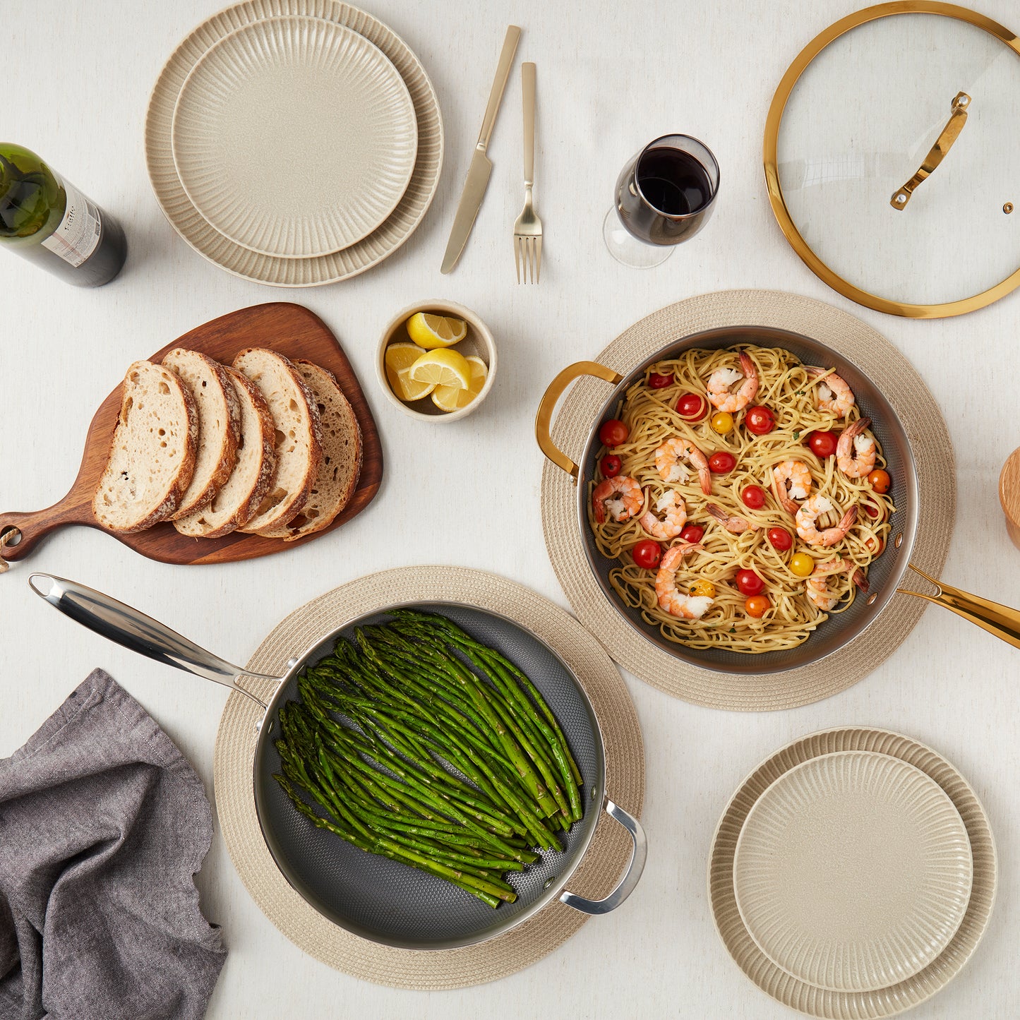 11.25" Titanium Sauté Pan with GeoGlide™ Surface & Glass Lid, Gold