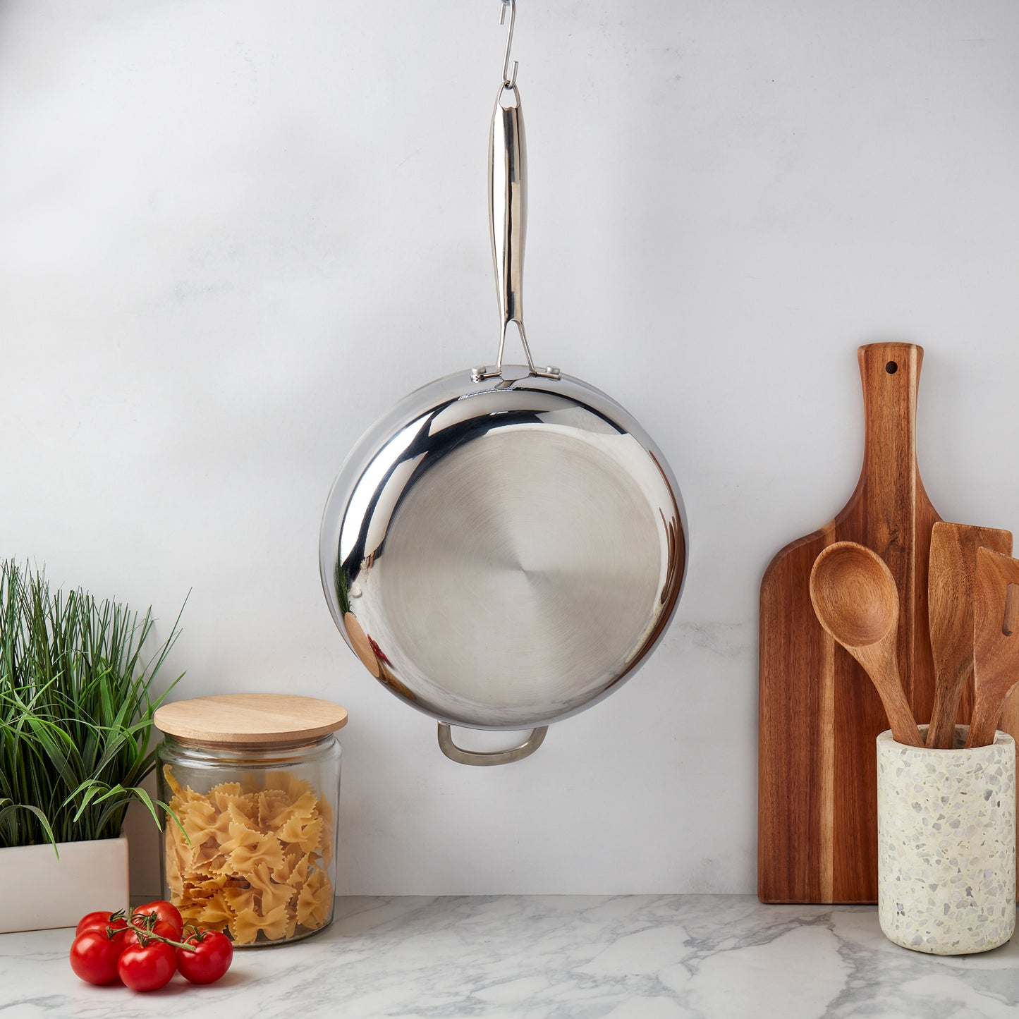 11.25" Titanium Sauté Pan with GeoGlide™ Surface & Glass Lid, Silver