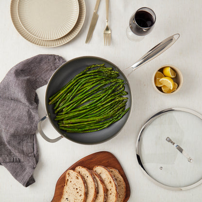 11.25" Titanium Sauté Pan with GeoGlide™ Surface & Glass Lid, Silver