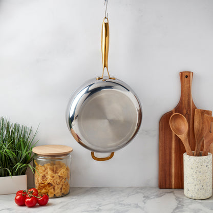 11.25" Titanium Sauté Pan with GeoGlide™ Surface & Glass Lid, Gold