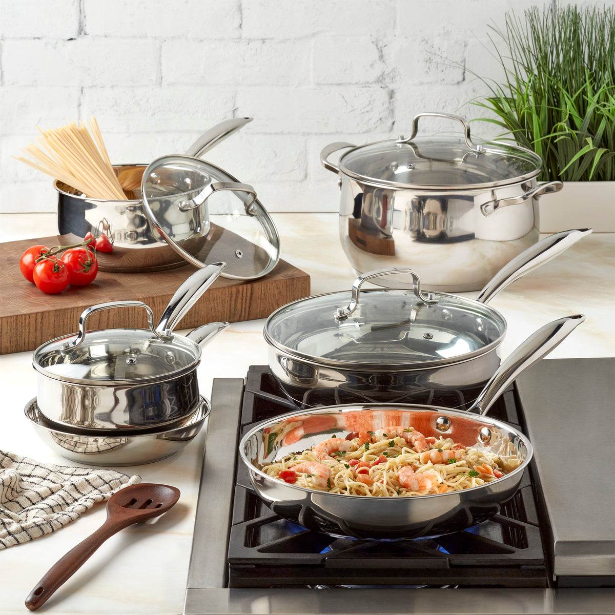 10-Piece Stainless Steel Cookware Set
