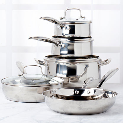 10-Piece Stainless Steel Cookware Set