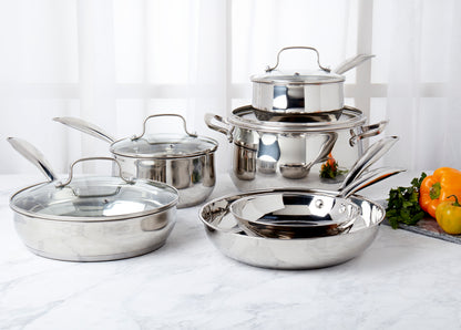 10-Piece Stainless Steel Cookware Set