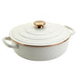 3-Quart Stoneware Casserole Pan Baking Dish, White