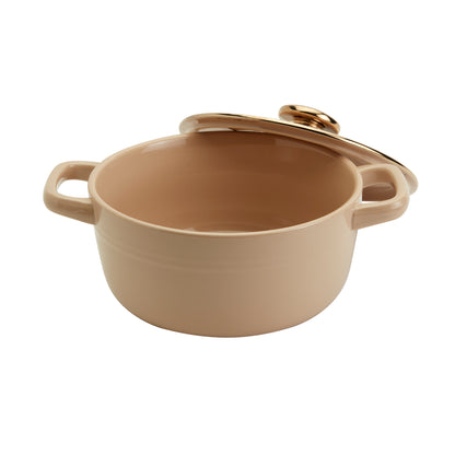 2-Quart Stoneware Casserole Pan Baking Dish, Cappuccino