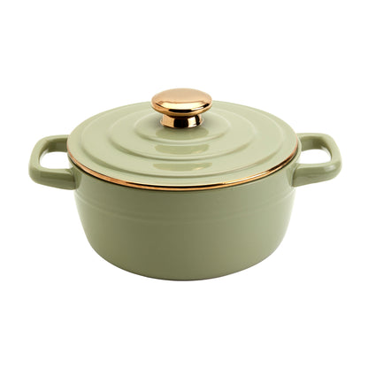 2-Quart Stoneware Casserole Pan Baking Dish, Matcha Green