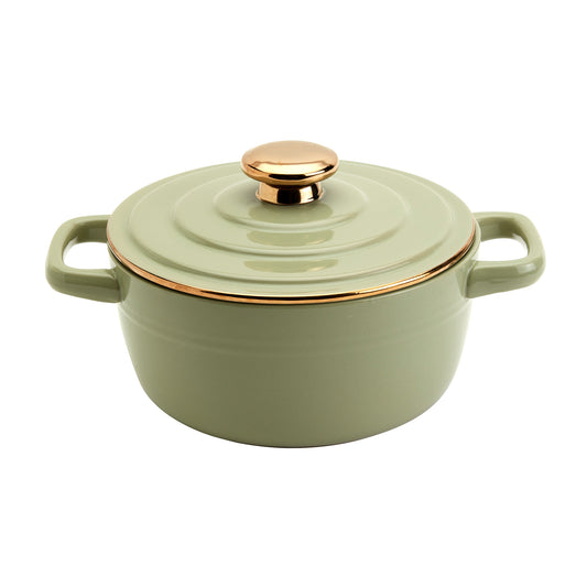 2-Quart Stoneware Casserole Pan Baking Dish, Matcha Green