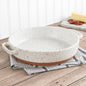 1.7-Quart Speckled White Round Stoneware Pie Pan Baking Dish